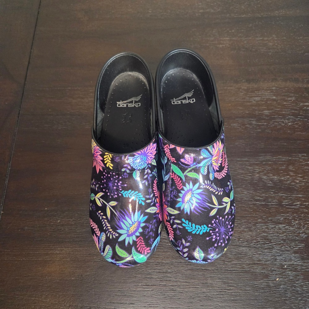Dansko Professional Floral Garden Clogs Women's EU 39/US 9 Nurse Comfort Shoes - Picture 7 of 8